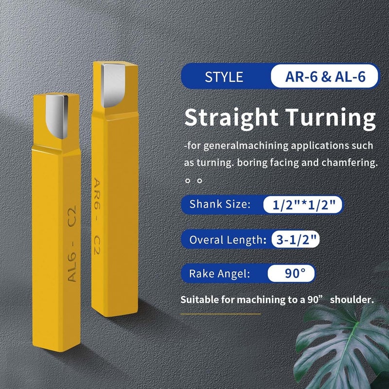 SENDUO Store 20 pc 1/2" Carbide Tip Tipped Cutter Tool, Metal Lathe Cutting Tools for Turning, Boring, and Chamfering - Image 3